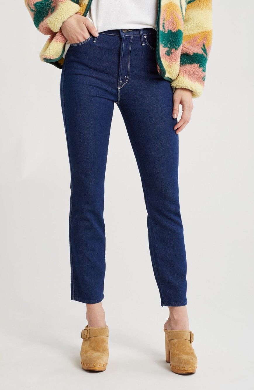 MOTHER The Double Dazzler Women’s Slim Straight Leg Jeans size 23 NWT High Rise